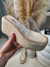 Shyanne Perspex Platform Wedge Heel - Clear
